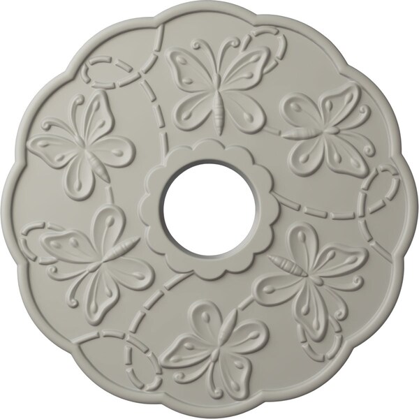 Ekena Millwork Terrones Butterfly Medallion (Canopies up to 3 7/8"), 17 7/8"OD x 3 7/8"ID x 1"P, Pot of Cream CM17TSPCF - main